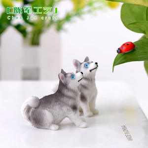 Artesanías de Weij Chen Jun: Husky, pequeño lobo pastor, perro adorable, adornos de animales, plantas de micropaisaje, jardinería, suculentas - Product Image 3