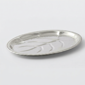 Handmade Leaf <b>Metal</b> <b>Plate</b> With Elegant Silver Finished Perfect For Decorative Tabletop Display And Food Serving - Product Image 1