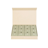 Boîte de calendrier de l'avent de luxe personnalisée à 12 tiroirs, fermeture magnétique, carton rigide, emballage cadeau de compte à rebours de Noël avec logo en feuille d'aluminium