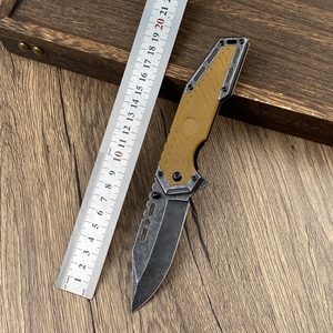 Couteau de poche personnalisable BRN de qualité OEM, manche en bois, lame pliante en acier inoxydable 3CR13 ultra-affûtée, 20,5 cm, FB141, camping 1 - Product Image 4