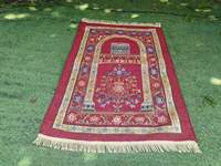 Tapis de prière de voyage islamique en gros 100% polyester couverture tissée portable jeter festival de pèlerinage musulman culte