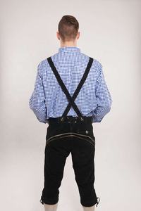 2022 Vintage garçons traditionnel allemand Lederhosen personnalisé été Long noir bavarois Trachtenmode broderie courte impression mi OEM - Product Image 3