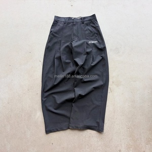 Custom High Quality Lightweight Casual Outdoor Pleated <b>Pants</b> Men Jeans Streetwear Style With Button Baggy <b>Boot</b> Cut for Summer - Product Image 1