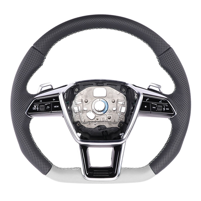 Perforated leather+flat bottom+white stitching