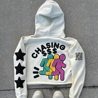DCY 2026 – Sweat à capuche unisexe tendance, épais, 100 % coton, écologique, avec fermeture éclair, personnalisable, broderie 3D en relief