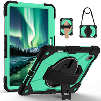 Étui de protection 3-en-1 pour Lenovo Idea Tab Pro Gen 2 TB390 Xiaoxin Pro 13 Pro GT 13 avec support rotatif à 360°, bandoulière et porte-stylo bicolore