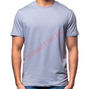 เสื้อยืดคอกลมแขนสั้นผ้าคอตตอนสำหรับผู้ชายใส่สบายสีพื้นใส่ได้ทุกวัน - Product Image 3