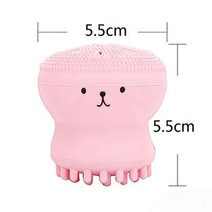Wayhive Kit en silicone résistant à la chaleur, brosse nettoyante visage en forme de méduse mignonne, massage nettoyant en profondeur, poils doux, OEM/ODM - Product Image 6