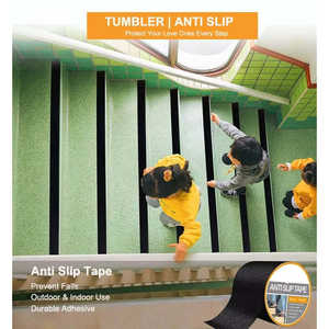 เทปกาวกันลื่น PVC สีดำ ทนทาน กันน้ำ สำหรับติดพื้น ใช้ได้ทั้งภายในและภายนอกอาคาร สำหรับบันได - Product Image 2