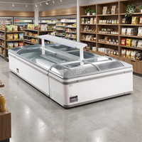 Best <strong>Sellers</strong> Commercial <strong>Top</strong> Open Curved <strong>Chest</strong> Island <strong>Freezers</strong> Glass Display Refrigerator <strong>Freezers</strong>