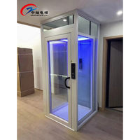 Lift Rumah Hidrolik dengan Shaft Kaca, Homelift Indoor Outdoor untuk Gedung 6 Lantai, Lift Eksternal