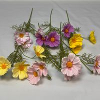 Fleur de marguerite Cosmos blanche en latex à toucher réaliste pour centre de table, arrangement floral, décoration de mariage et de fête