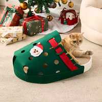 Décoration de Noël style Père Noël, griffoir pour chat en forme de chaussure, lit-caverne confortable pour chat, jouet interactif de Noël pour animaux de compagnie