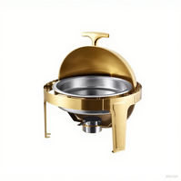 Chauffe-Plat Électrique de Luxe Doré en Acier Inoxydable 201, Économe en Énergie, pour Buffet, Capacité 6L, Classe Énergétique A+++