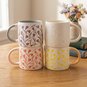 New Design Ceramic Porcelain Milk Mug <b>Large</b> Capacity Floral Pattern Dishwasher & Microwave <b>Safe</b> Factory Direct Sale - Product Image 1