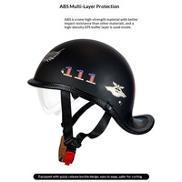 Casque demi-coque rétro certifié 3C en ABS pour scooters électriques et motos, casque de sécurité léger avec visière transparente