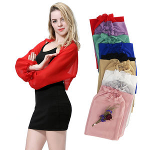 <span class=keywords><strong>Bolero</strong></span> Islámico de <span class=keywords><strong>Gasa</strong></span> con Estampado y Mangas Raglán para <span class=keywords><strong>Mujer</strong></span> Musulmana, Cubre Brazos, Chal para Todas las Temporadas - Product Image 1