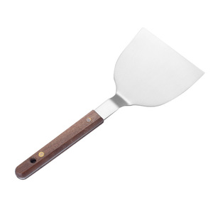 Japanese Style Black Walnut Wood Steak Spatula Stainless Steel Baking Teppanyaki Spatula High Heat Resistant 2 Pieces - Product Image 3