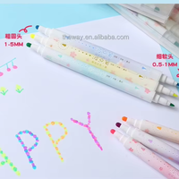Stylos à points miniatures Sakura 6 couleurs, marqueur à base d'eau avec pointe plate, ensemble de couleurs claires en 6 tailles