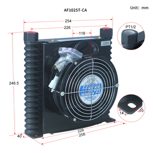 AF1025T-CA di alta qualità 25L/min radiatore olio idraulico con ventola <span class=keywords><strong>aria</strong></span> radiatore DC12V 24V AC 220V 380V 110V scambiatore di calore - Product Image 6