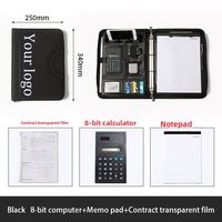 Porte-documents promotionnel en cuir PU A4 avec poignée, classeur exécutif personnalisé en cuir PU A4 avec fermeture éclair