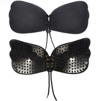Soutien-Gorge Adhésif Invisible Sans Bretelles Effet Push-Up, Lingerie Femme avec Cache-Tétons en Silicone sans Couture et Bralette