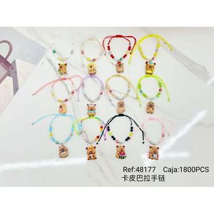 Braccialetto Kapibala con Perline Regolabili e Ciondolo Orso Cartoonesco, Gioielli alla Moda per Bambini, 1800 Pezzi per Scatola - Product Image 1
