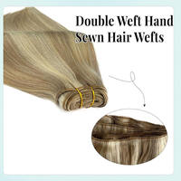 Extensions de cheveux européens Remy LONGFOR 14-30 pouces 100g Machine Double trame Double trame Cheveux clairs avec reflets blond platine