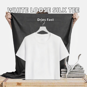 T-shirt Homme Personnalisé OEM en Soie de Lait Solide 180g, Blanc, Manches Courtes, Coupe Ample, Décontracté, Respirant, Écologique, Non Transparent - Product Image 2