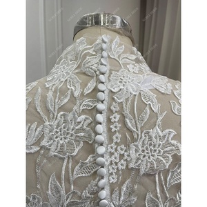 Vente en gros de boléro de <span class=keywords><strong>mariage</strong></span> à encolure haute et à manches longues avec appliques sexy et paillettes haut en <span class=keywords><strong>dentelle</strong></span> élégant - Product Image 6