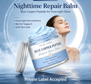 Baume réparateur fouetté au cuivre et aux peptides Your Logo Blue Copper Peptide 4.0oz, nourrissant, non gras, pour le visage, adapté à tous les types de peau - Product Image 4
