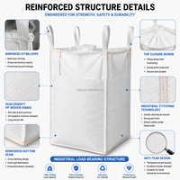 Sacs Jumbo de 1 tonne de haute qualité, personnalisables, durables, en PP, imperméables, grands sacs Jumbo