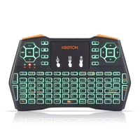 7 couleurs rétro-éclairé i9 Mini clavier 2.4ghz anglais wifi noir Air Mouse avec pavé tactile télécommande Android TV Box