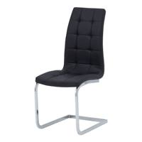 Chaises de salle à manger imperméables de style simple en forme de Z avec pieds en métal et revêtement en PU pour la maison, le bureau, l'hôtel, la villa