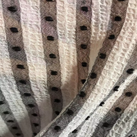 Tissu en Georgette de Crêpe à Rayures Bicolores en Chiffon Cationique, Jacquard à Pois et Gaze Brûlée en Soie
