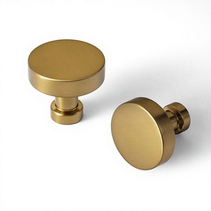 Pomo Redondo Moderno de Latón para Muebles, Herrajes Dorados Antiguos, Diseños Personalizables, Hechos a Mano, para Ventanas, Armarios y Puertas, 2 Piezas - Product Image 1