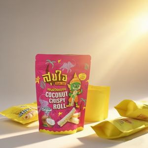 Emballage alimentaire en plastique refermable de conception colorée, sachets debout avec fermeture éclair pour aliments croustillants, pochette en mylar avec fermeture éclair - Product Image 1