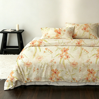 Ensemble de literie 4 pièces en coton 100% à imprimé floral, ensemble de housse de couette écologique et chaude pour l'hiver, pour hôtel et maison