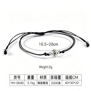 Colgante de gorro de graduación, pulsera de cuerda encerada, aleación de zinc, regalo unisex, joyería - Product Image 4