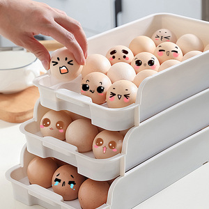 <b>Egg</b> Storage Box Stackable <b>Plastic</b> <b>Egg</b> Rack Organizer For Refrigerator Kitchen Use 120 Capacity - Product Image 1