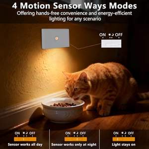 ضوء ليلي بمستشعر حركة قابل لإعادة الشحن، بطارية 2700 كلفن، إضاءة LED بمؤشر تجسيد لوني Ra80، أضواء مغناطيسية/قابلة للصق للخزانة والدرج وغرفة النوم والمطبخ - Product Image 4