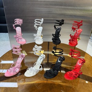 French Style Beautiful Rhinestone Bow <b>Wrap</b> High Heeled Crystal Shoes 25 New Sexy Thin Dress - Product Image 3