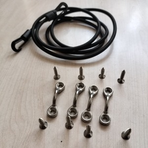 Juego de Cuerdas Elásticas de 2 Metros y 7 mm de Látex con Ganchos de Acero para Uso en Exteriores - Product Image 1