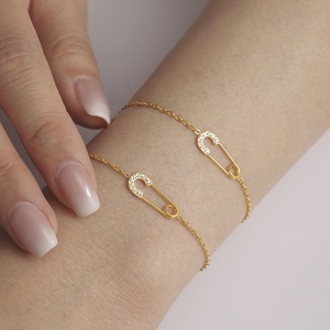Ensemble collier et bracelet Oumai <span class=keywords><strong>Ka</strong></span> en acier inoxydable plaqué or, entièrement serti de zircons 5A, strass délicats et raffinés - Product Image 3