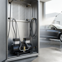 Compresor de Aire Silencioso de 50L, 110V/60Hz 220V/380V, 8 Bar, Dos Cilindros, Refrigerado por Aire, Sin Aceite, para Lavado de Autos