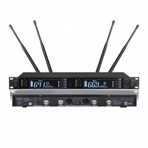 ไมโครโฟนไร้สาย UHF 300M ระยะไกล ระบบ True Diversity Goose สองช่องสัญญาณ สำหรับการแสดงบนเวที - Product Image 3