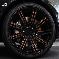 JG 17-26" Jantes en alliage forgé concaves profondes personnalisées Noir brillant Ligne orange pour Tundra Ford Raptor Tank300/500 Jeep Wrangler