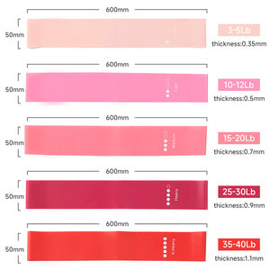 Ensemble de bandes de résistance en latex durables pour la salle de sport à domicile, le yoga, les mini-séances d'entraînement, lot de 5 - Product Image 2