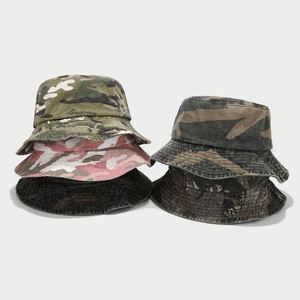 Wholesale Spring Summer Faded Washed Camouflaged Printed Bucket <b>Hat</b> Jungle Explorer Vintage Fisherman Fishing Sun <b>Hat</b> - Product Image 1