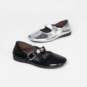 Bailarinas de cuero genuino para mujer de estilo Retro francés, zapatos de verano de suela blanda de tacón bajo, Correa Mary Jane con tachuelas - Product Image 2